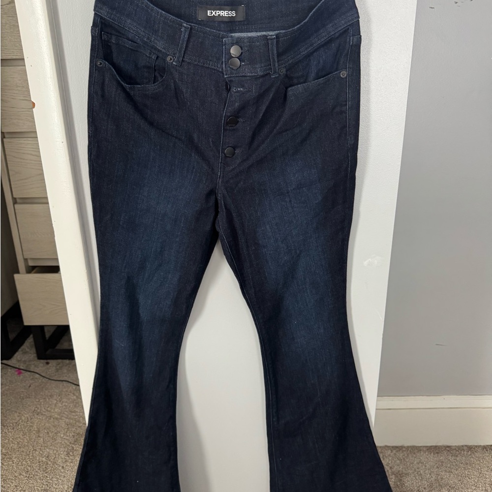 Women's Express Midnight Blue Flare Jeans Size 10